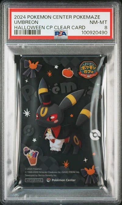 2024 Pokemon Center Welcome! Pokemon Cafe ~mixing Puzzles~ Halloween Campaign Original Clear Cards Umbreon PSA 8