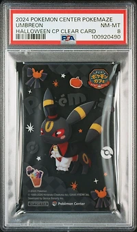 2024 Pokemon Center Welcome! Pokemon Cafe ~mixing Puzzles~ Halloween Campaign Original Clear Cards Umbreon PSA 8