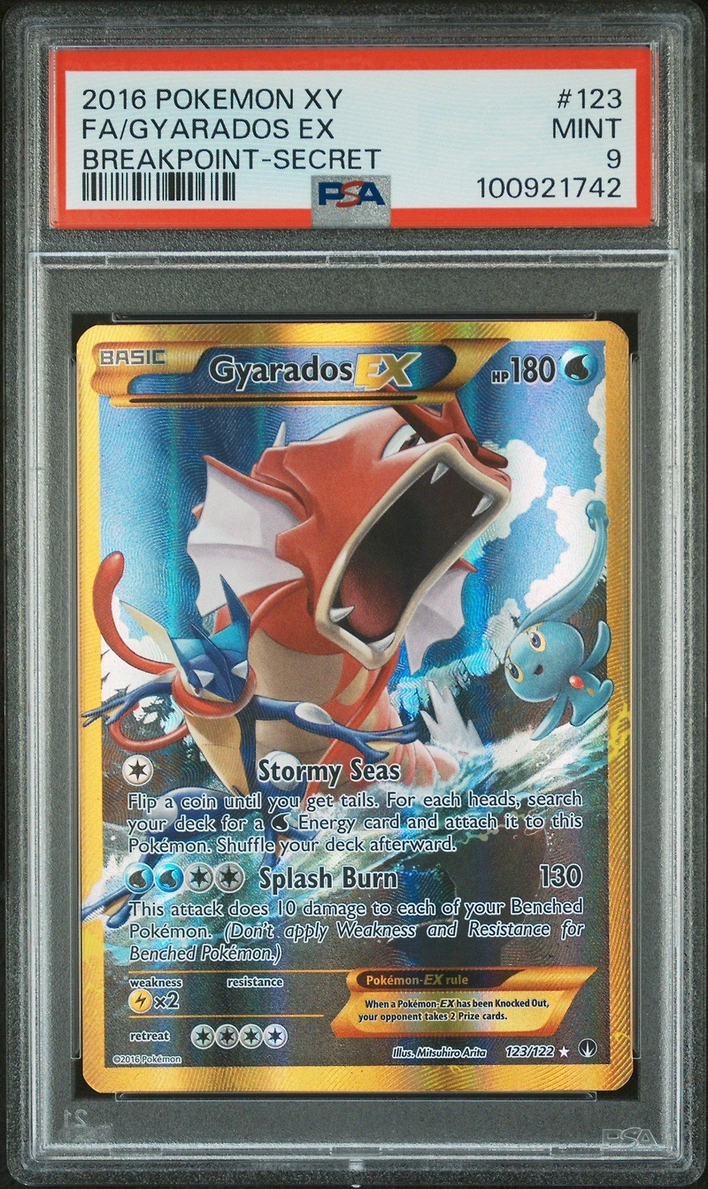 2016 Pokemon Xy Breakpoint 123 Full Art/gyarados Ex Secret PSA