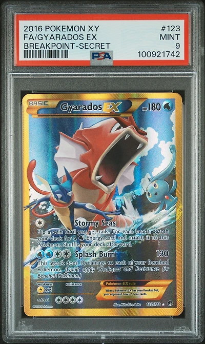 2016 Pokemon Xy Breakpoint 123 Full Art/gyarados Ex Secret PSA