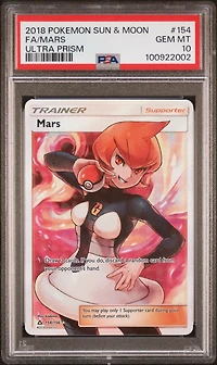 2018 Pokemon Sun & Moon Ultra Prism 154 Full Art/mars PSA