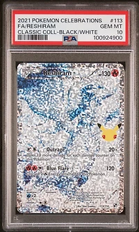 2021 Pokemon Celebrations Classic Collection 113 Full Art/reshiram PSA