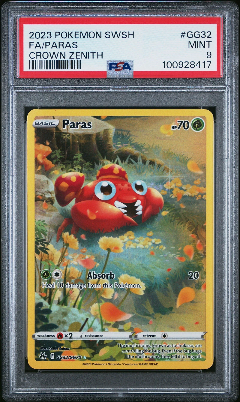 2023 Pokemon Sword And Shield Crown Zenith Gg32 Full Art/paras PSA 9