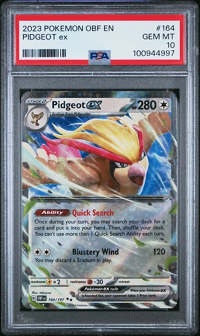 2023 Pokemon Obf En-obsidian Flames Pidgeot Ex PSA