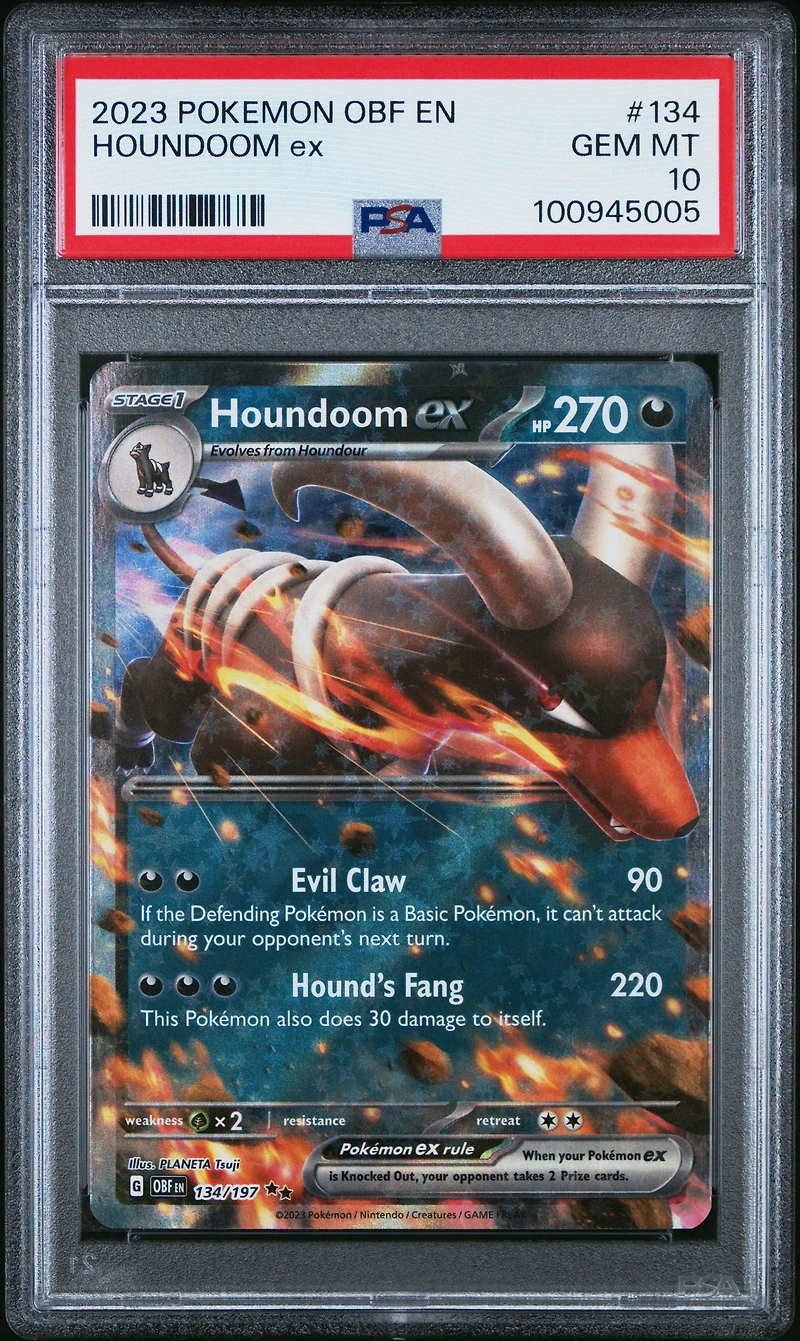 2023 Pokemon Obf En-obsidian Flames 134 Houndoom Ex PSA
