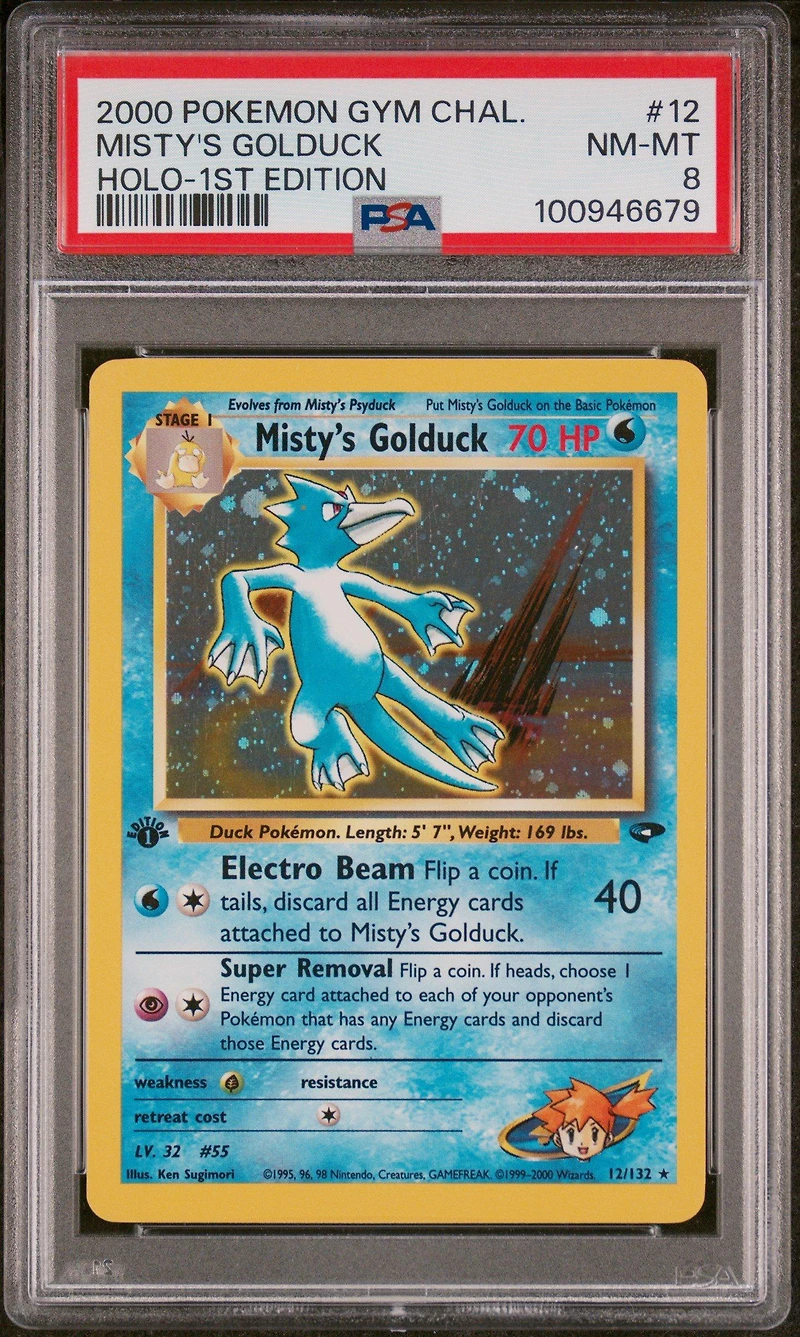 2000 Pokemon Gym Challenge 12 Misty's Golduck Holo-1st Edition PSA