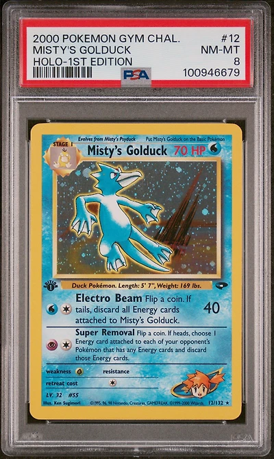 2000 Pokemon Gym Challenge 12 Misty's Golduck Holo-1st Edition PSA