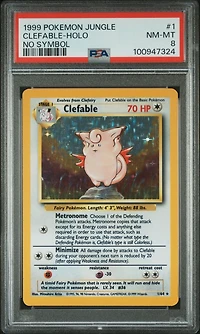1999 Pokemon Jungle 1 Clefable-holo No Symbol PSA 8