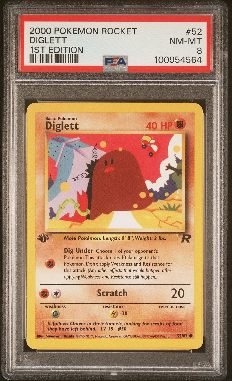 2000 Pokemon Rocket 52 Diglett 1st Edition PSA