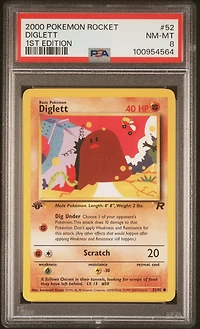 2000 Pokemon Rocket 52 Diglett 1st Edition PSA