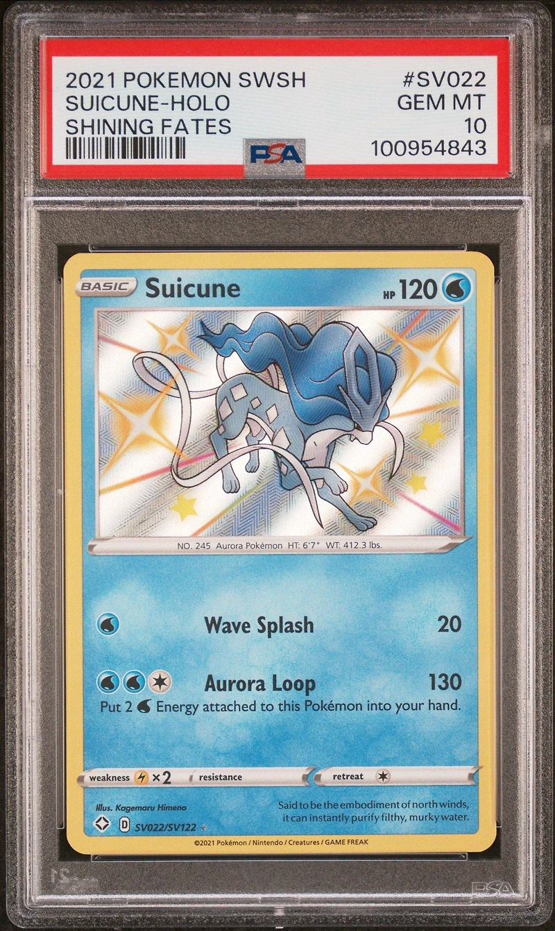 2021 Pokemon Sword & Shield Shining Fates Sv022 Suicune-holo PSA