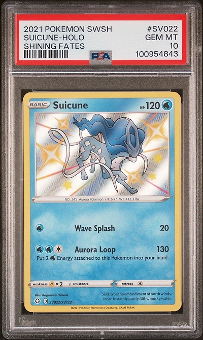 2021 Pokemon Sword & Shield Shining Fates Sv022 Suicune-holo PSA