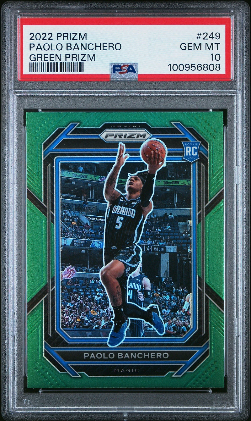 2022 Panini Prizm 249 Paolo Banchero Green Prizm PSA 10