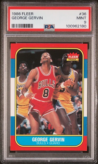 1986 Fleer 36 George Gervin PSA 9