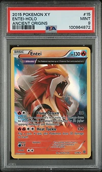 2015 Pokemon Xy Ancient Origins 15 Entei-holo PSA 9