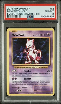 2016 Pokemon Xy Evolutions 51 Mewtwo-holo Cracked Ice PSA 8