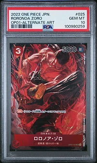 2022 One Piece Japanese Romance Dawn Roronoa Zoro Alternate Art PSA 10