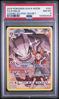 2019 Pokemon Sun & Moon Cosmic Eclipse 247 Full Art/steelix Secret PSA