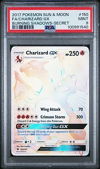 2017 Pokemon Sun & Moon Burning Shadows 150 Full Art/charizard Gx Secret PSA