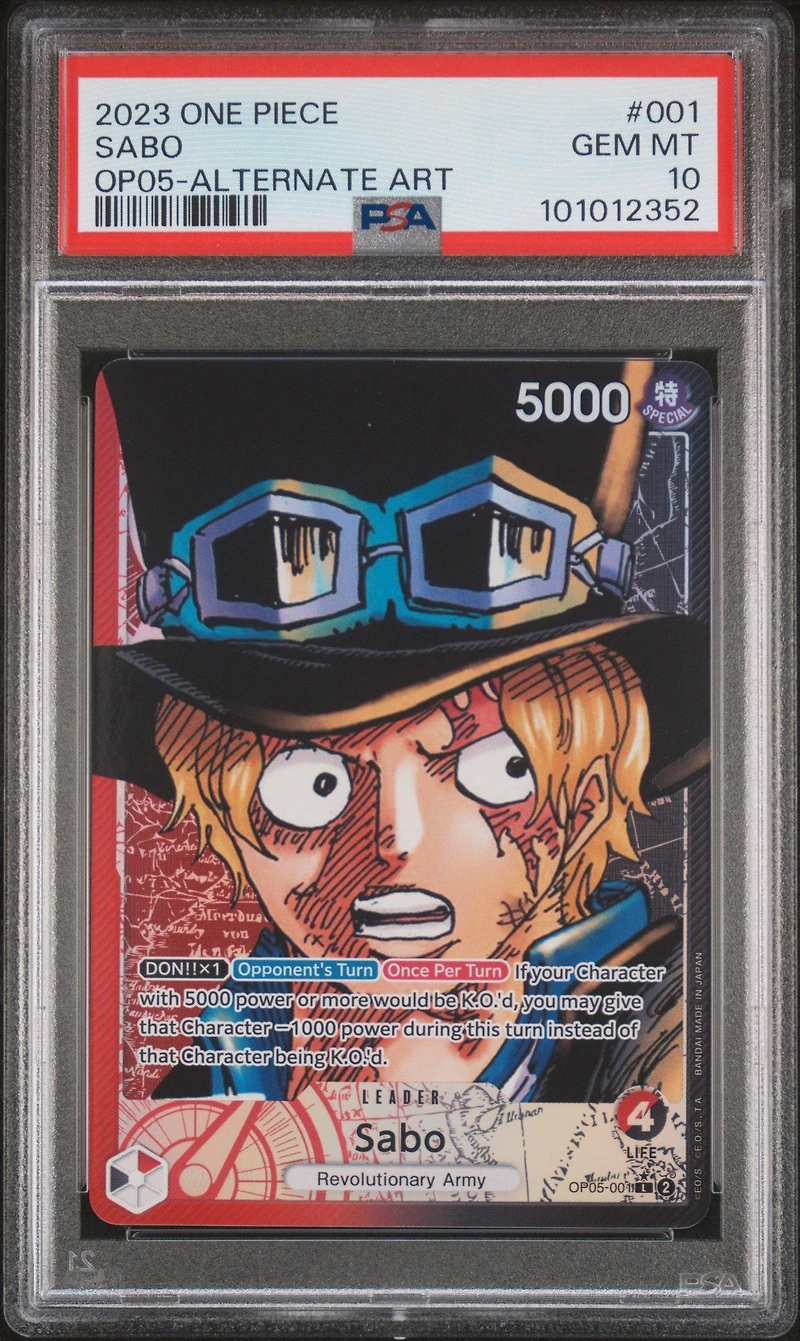 2023 One Piece Op05-awakening Of The New Era 001 Sabo Alternate Art PSA 10