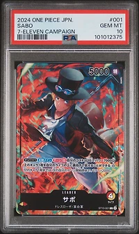 2024 One Piece Japanese Promos 001 Sabo 7-eleven Campaign PSA 10
