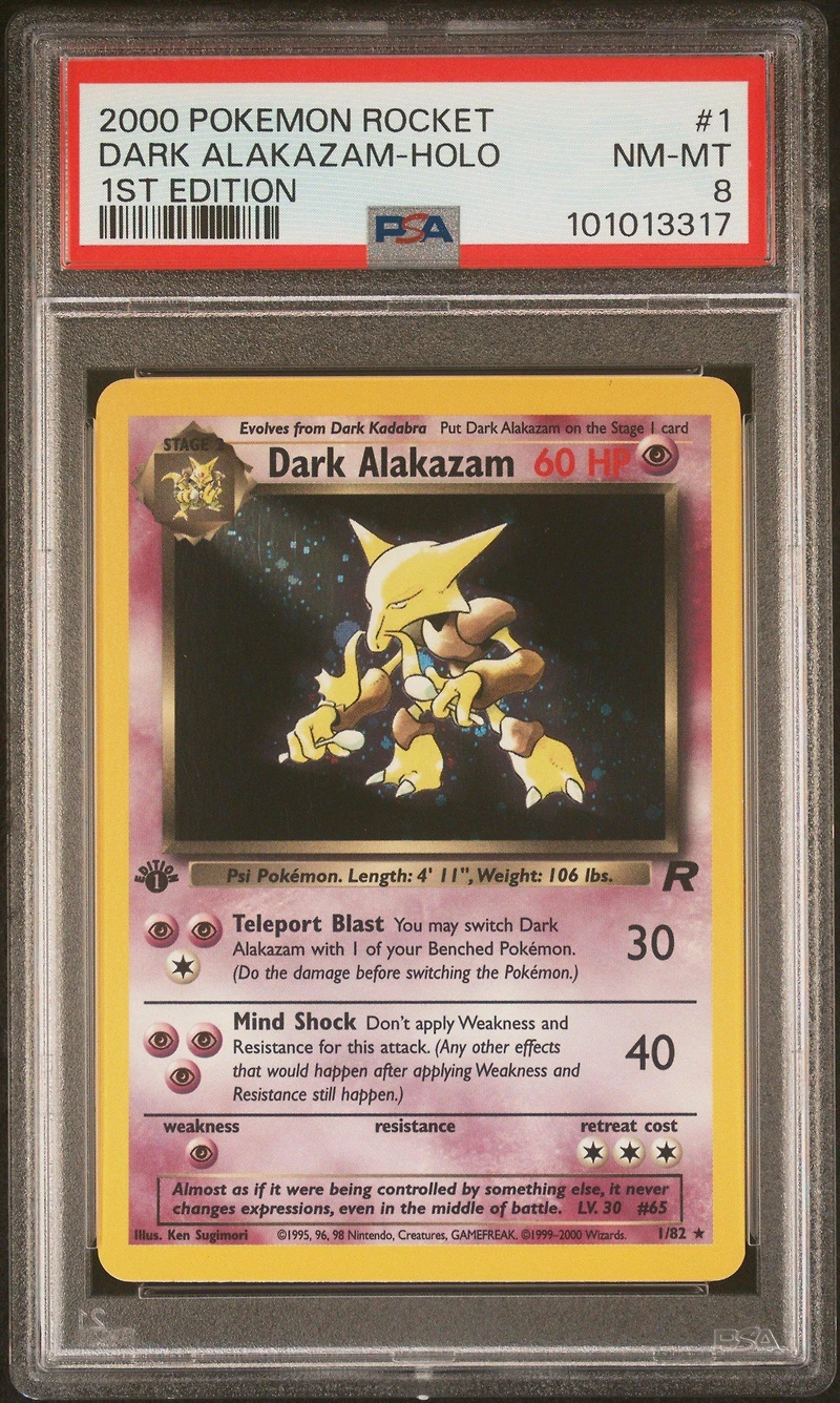 2000 Pokemon Rocket 1 Dark Alakazam-holo 1st Edition PSA