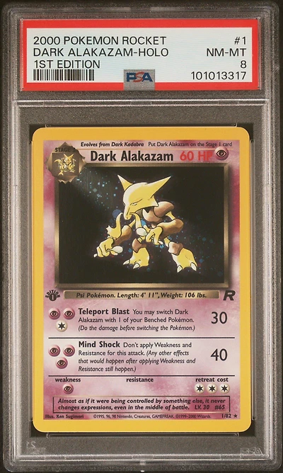 2000 Pokemon Rocket 1 Dark Alakazam-holo 1st Edition PSA