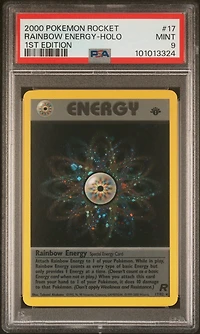 2000 Pokemon Rocket 17 Rainbow Energy-holo 1st Edition PSA