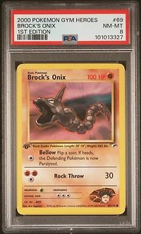 2000 Pokemon Gym Heroes 69 Brock's Onix 1st Edition PSA