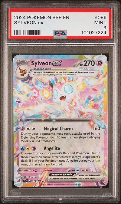 2024 Pokemon Ssp En-surging Sparks 086 Sylveon Ex PSA 9