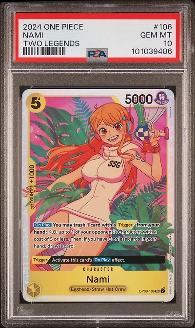 2024 One Piece Op08-two Legends 106 Nami PSA