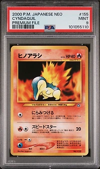 2000 Pokemon Japanese Neo 155 Cyndaquil Premium File PSA