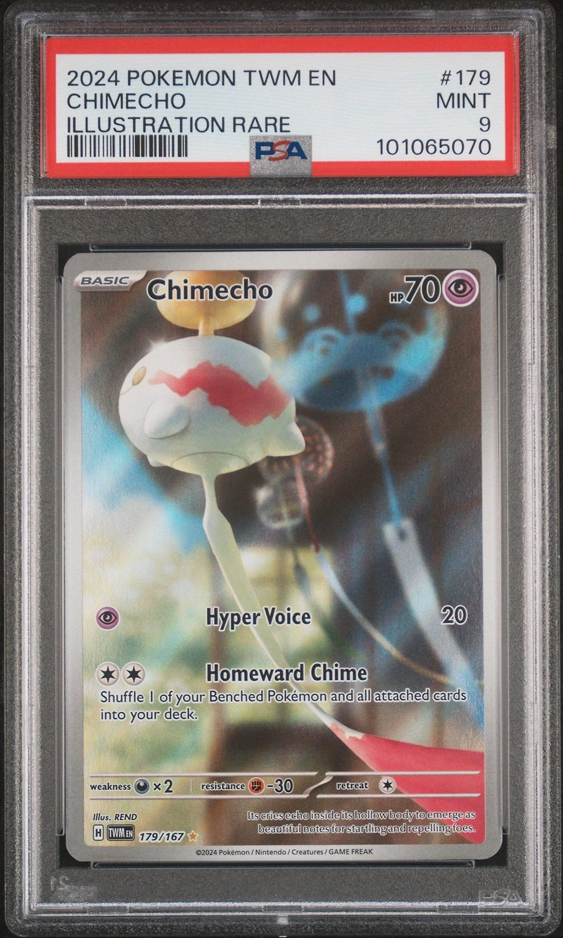 2024 Pokemon Twm En-twilight Masquerade 179 Chimecho Illustration Rare PSA