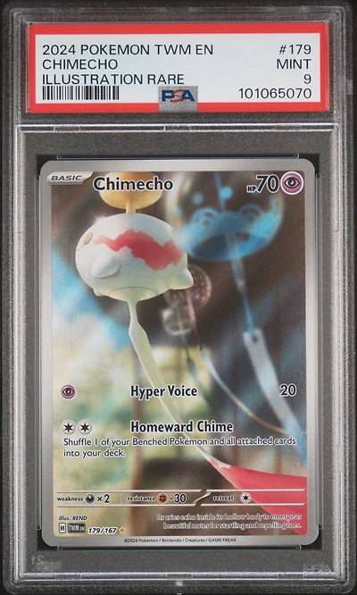 2024 Pokemon Twm En-twilight Masquerade 179 Chimecho Illustration Rare PSA