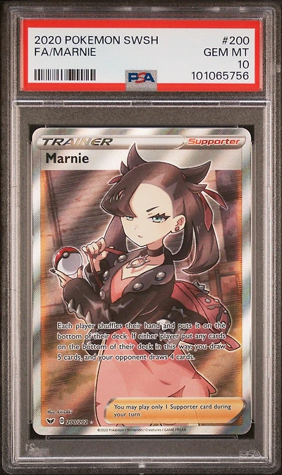 2020 Pokemon Sword & Shield 200 Full Art/marnie PSA
