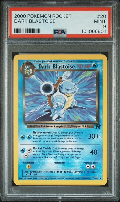 2000 Pokemon Rocket 20 Dark Blastoise PSA