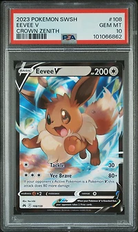 2023 Pokemon Sword And Shield Crown Zenith 108 Eevee V PSA