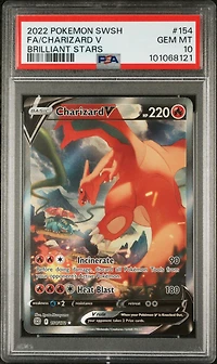 2022 Pokemon Sword & Shield Brilliant Stars Full Art/charizard V PSA