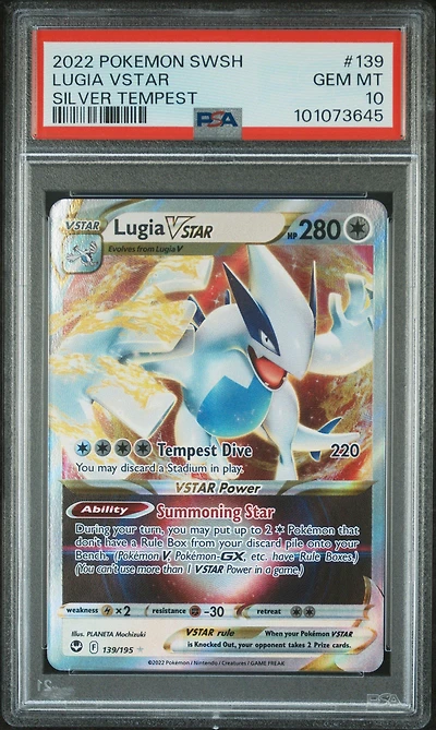 2022 Pokemon Sword & Shield Silver Tempest 139 Lugia Vstar PSA