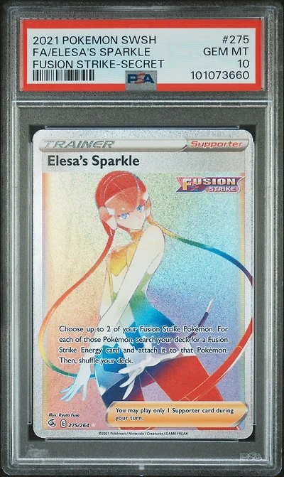 2021 Pokemon Sword & Shield Fusion Strike 275 Full Art/elesa's Sparkle Secret PSA