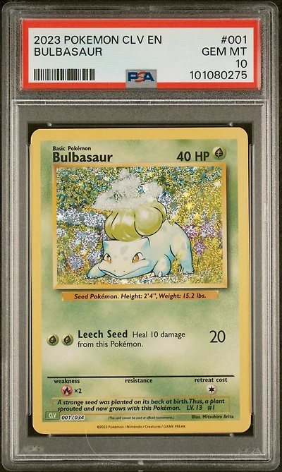 2023 Pokemon Clv-trading Card Game Classic Venusaur & Lugia Ex Deck 001 Bulbasaur PSA