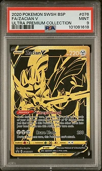 2020 Pokemon Swsh Black Star Promo 076 Full Art/zacian V Ultra Premium Collection PSA