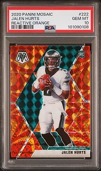 2020 Panini Mosaic Jalen Hurts Reactive Orange PSA