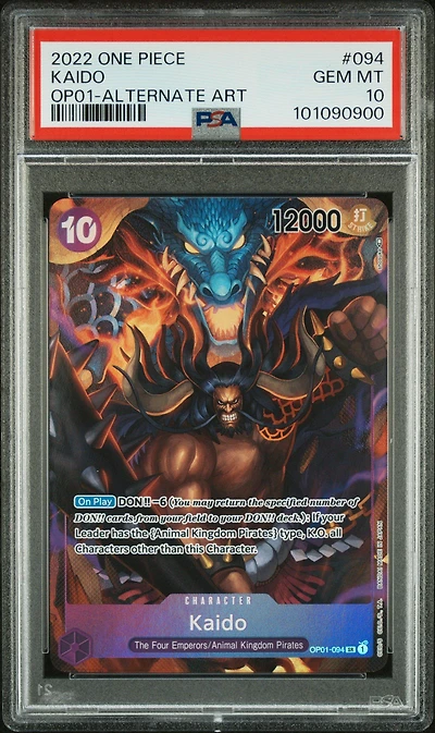 2022 One Piece Op01-romance Dawn 094 Kaido Alternate Art PSA 10