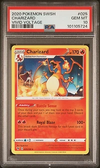 2020 Pokemon Sword & Shield Vivid Voltage 025 Charizard PSA