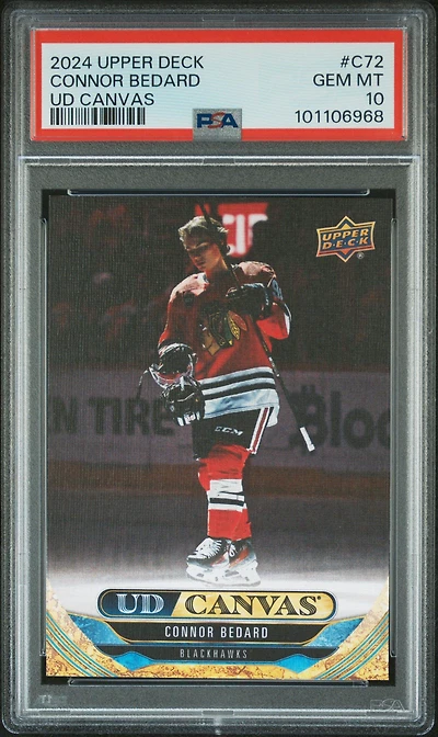 2024 Upper Deck Ud Canvas C72 Connor Bedard PSA 10