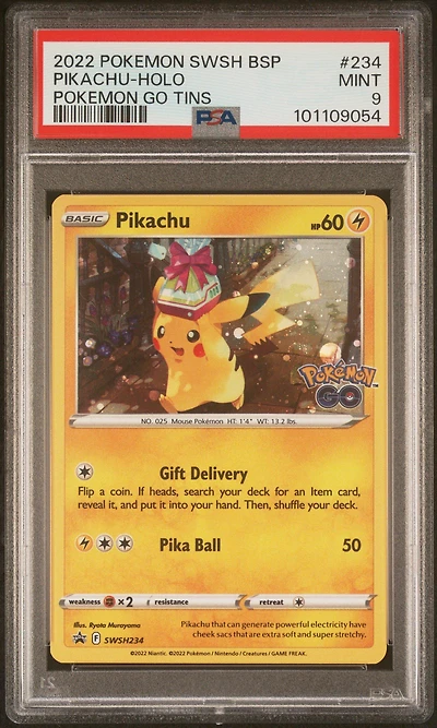 2022 Pokemon Swsh Black Star Promo 234 Pikachu-holo Pokemon Go Tins PSA