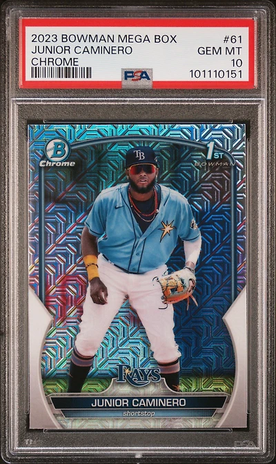 2023 Bowman Mega Box Chrome 61 Junior Caminero PSA 10