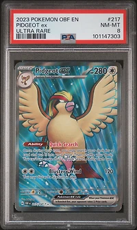 2023 Pokemon Obf En-obsidian Flames 217 Pidgeot Ex Ultra Rare PSA