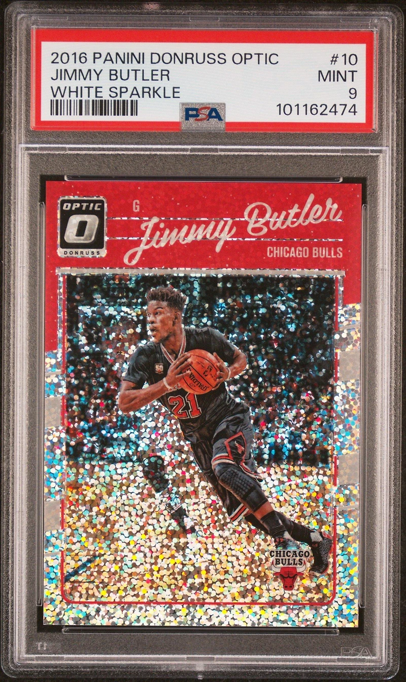 2016 Panini Donruss Optic 10 Jimmy Butler White Sparkle PSA 9